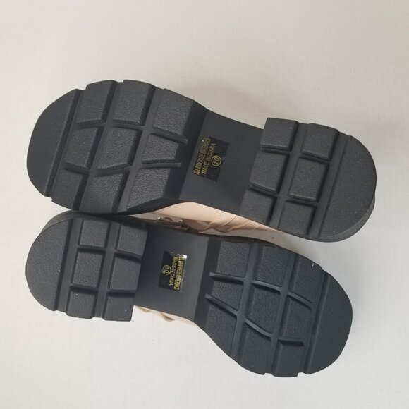 Women’s Preppy Nude Mary Jane Chunky Block Platform Heel Patent Academia Y2K 10M - Picture 13 of 15